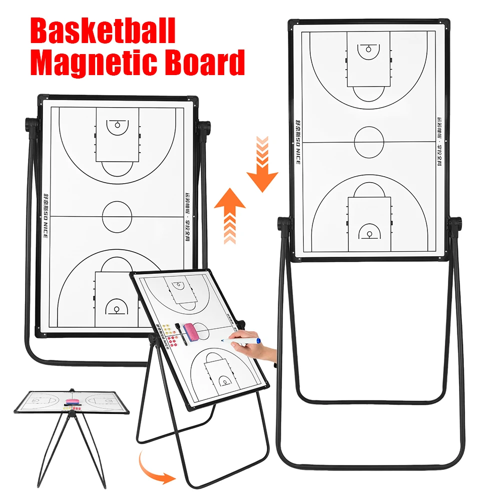 

Portable Football Clipboard with Markers Eraser Double Sided Basketball Board Reusable for Basketball Soccer Volleyball Coaches