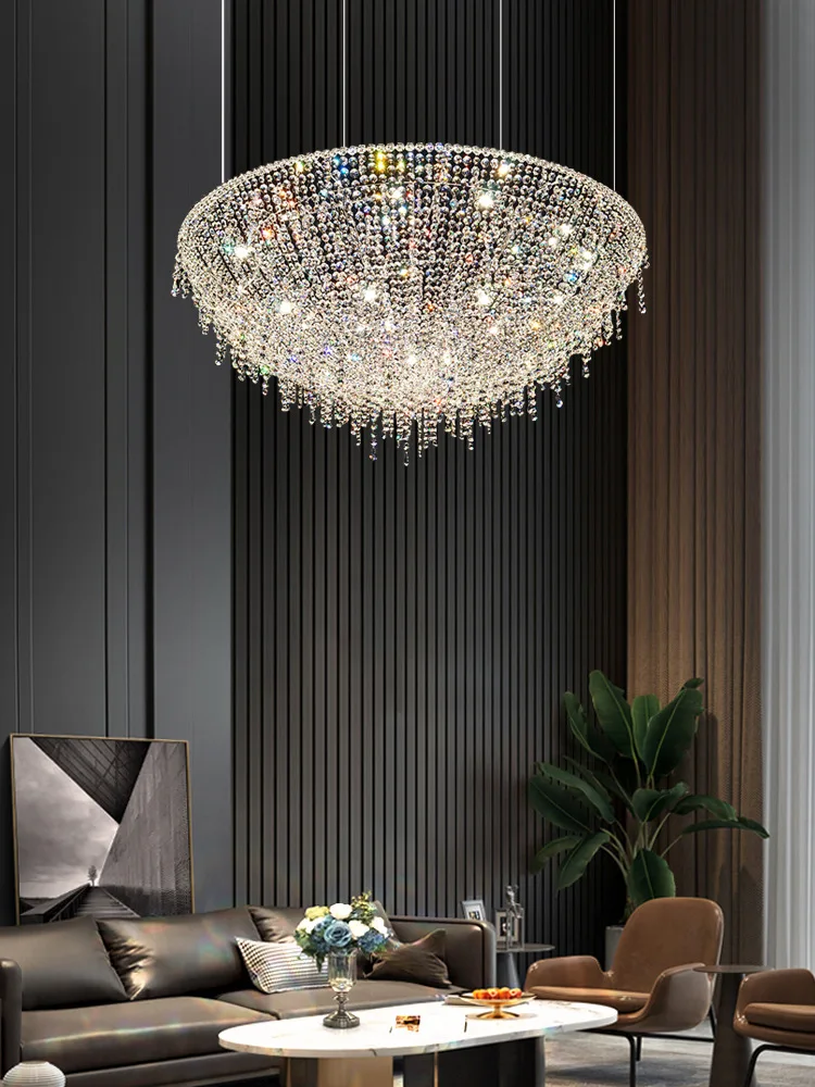 

Luxury Art Deco Crystal K9 Crystal Lustre Chandelier Indoor Lighting Hanging Lamps Suspension Luminaire Lampen For Living Room