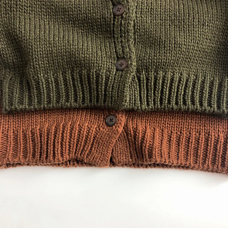 Autumn Winter Children Clothing Kids Knitted Cardigan Long Sleeved Solid Color Casual Loose Sweater Coat Baby Girl Boys Cardigan