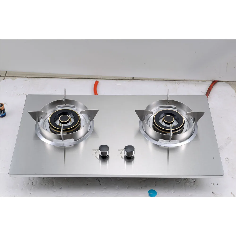 Double Burner Thickened Stainless Steel Gas Stove