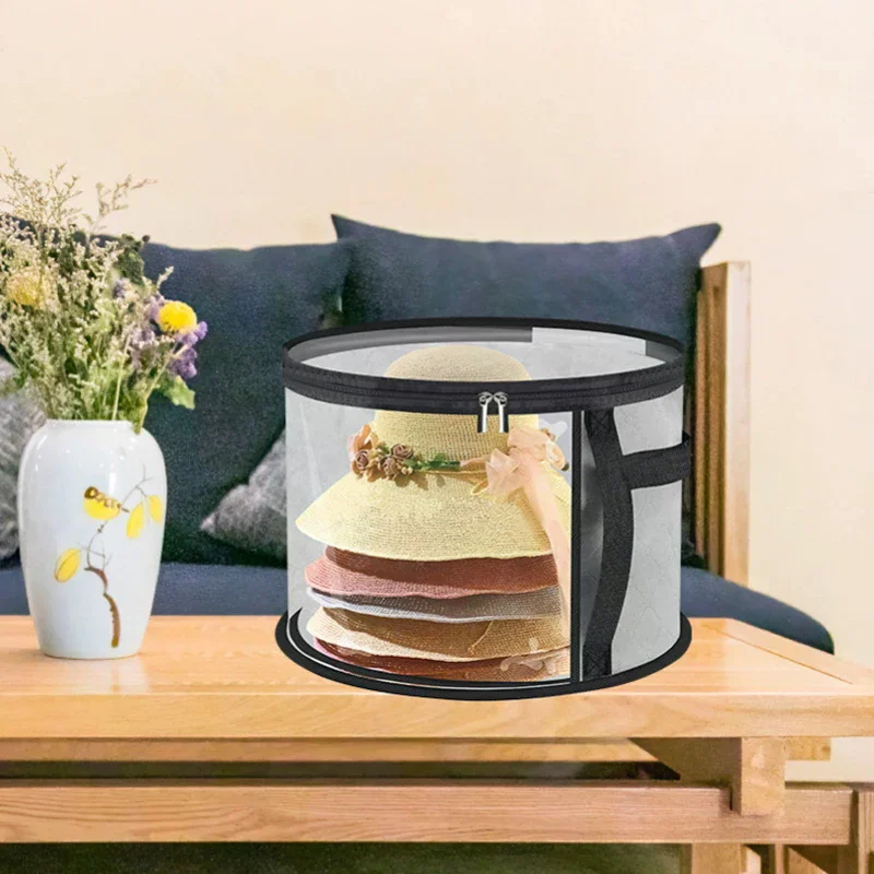 New Hat Box Convenient Round Travel Hat Box Organizer Wear-Resistant Hat Organizer Hat Storage Organizer