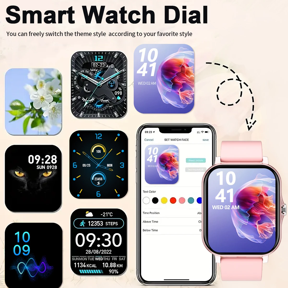 Reloj inteligente, llamada inalámbrica/dial, modo Multideportivo, adecuado para hombres y mujeres, relojes deportivos, para iPhone/android