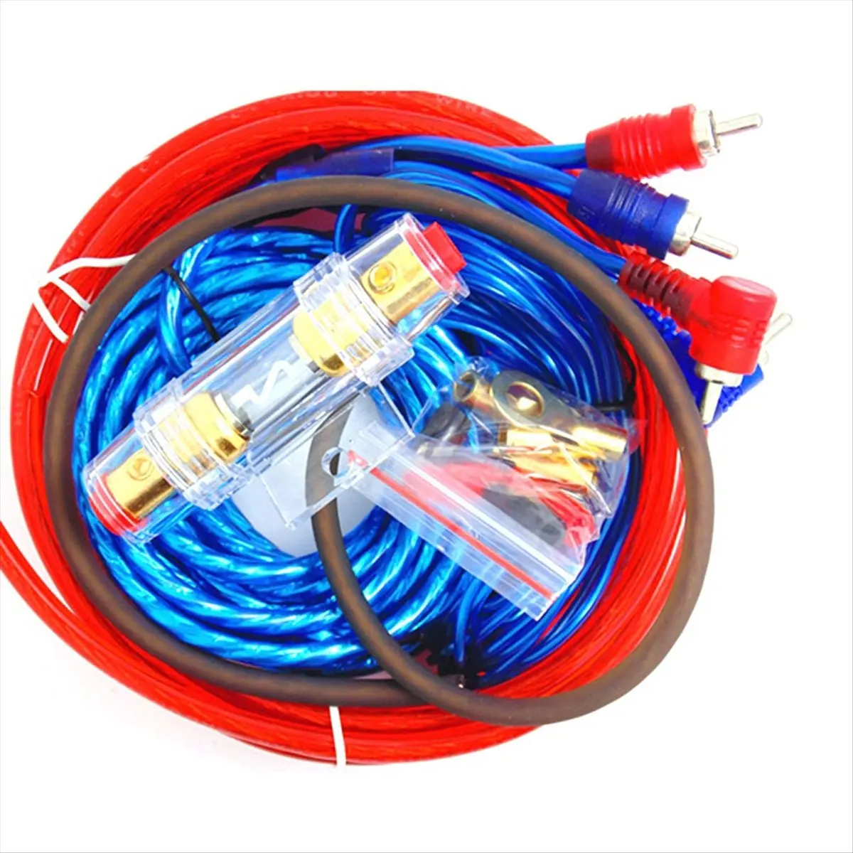 #62I (Photo Color)1500W Audio Speakers Wiring Kit 8GA Car Subwoofer Cable,Automotive Parts & Accessories