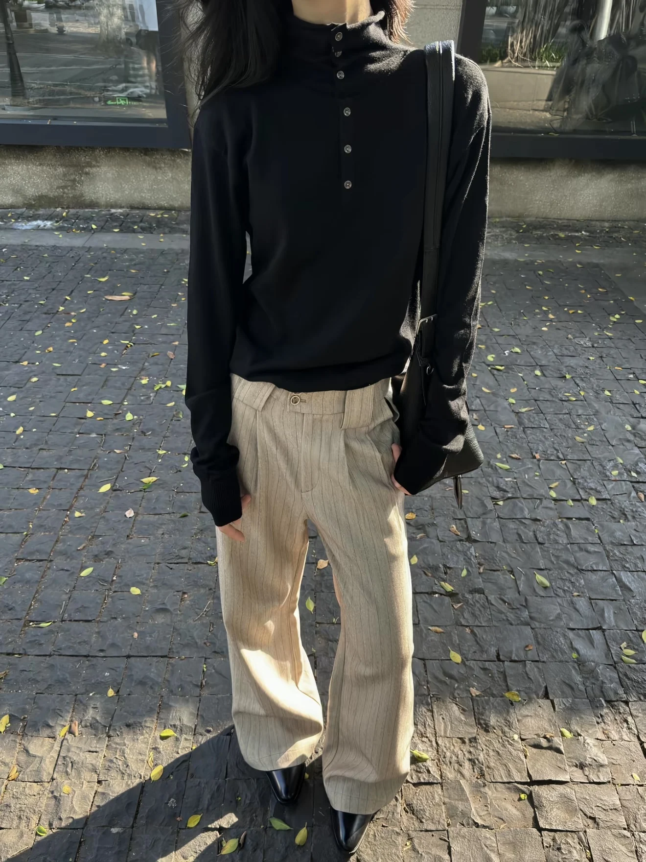 الرجعية عملة زر مكبل طوق طويل Sve محبوك سترة ex الخريف الشتاء عارضة تنوعا أعلى كلينفيت تريكو #1