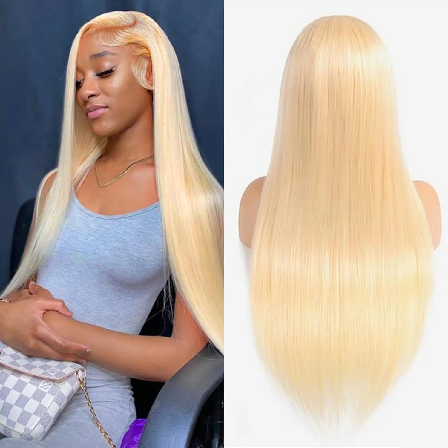

Alimice Honey Blonde 613 HD 200% 13X6 Straight Lace Front Human Hair Wigs Lace Frontal Wigs Closure Remy Hair Wig