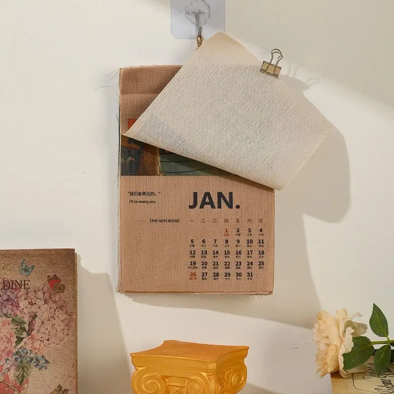 Wall Calendar 2026 American Picture Decorative Calendar Cloth Retro Style Office Living Room Home Decor for Popular Posing Prop