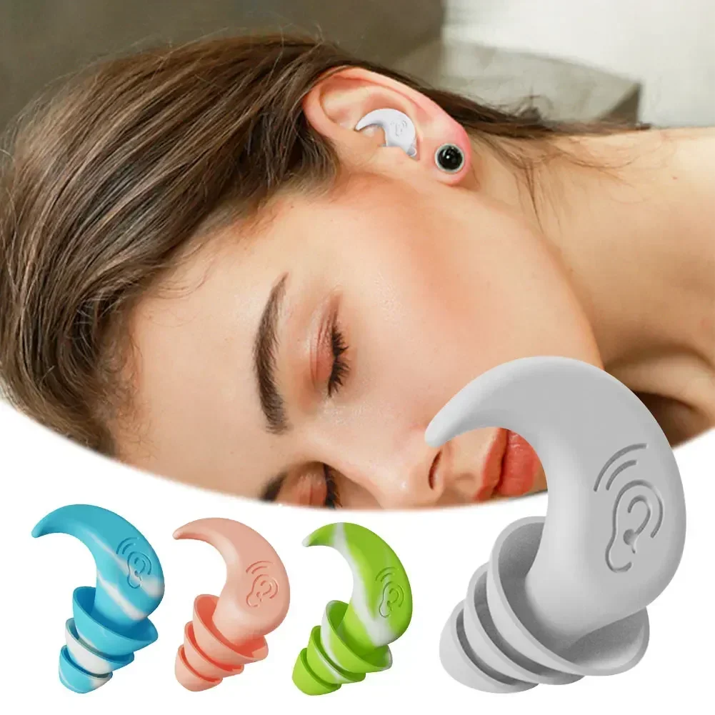 Soundproof Noise Reduction Ear Plugs Sleep Professional Silicone Waterproof Ears Earplug Anti-Noise Soft Sponge Sleeping Earplug