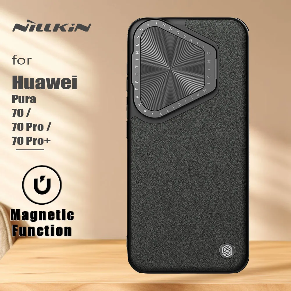 

Для Huawei Pura 70 Pro Plus Magsafe NILLKIN чехол кожаный магнитный адаптируемый объектив полная защита камеры задняя крышка