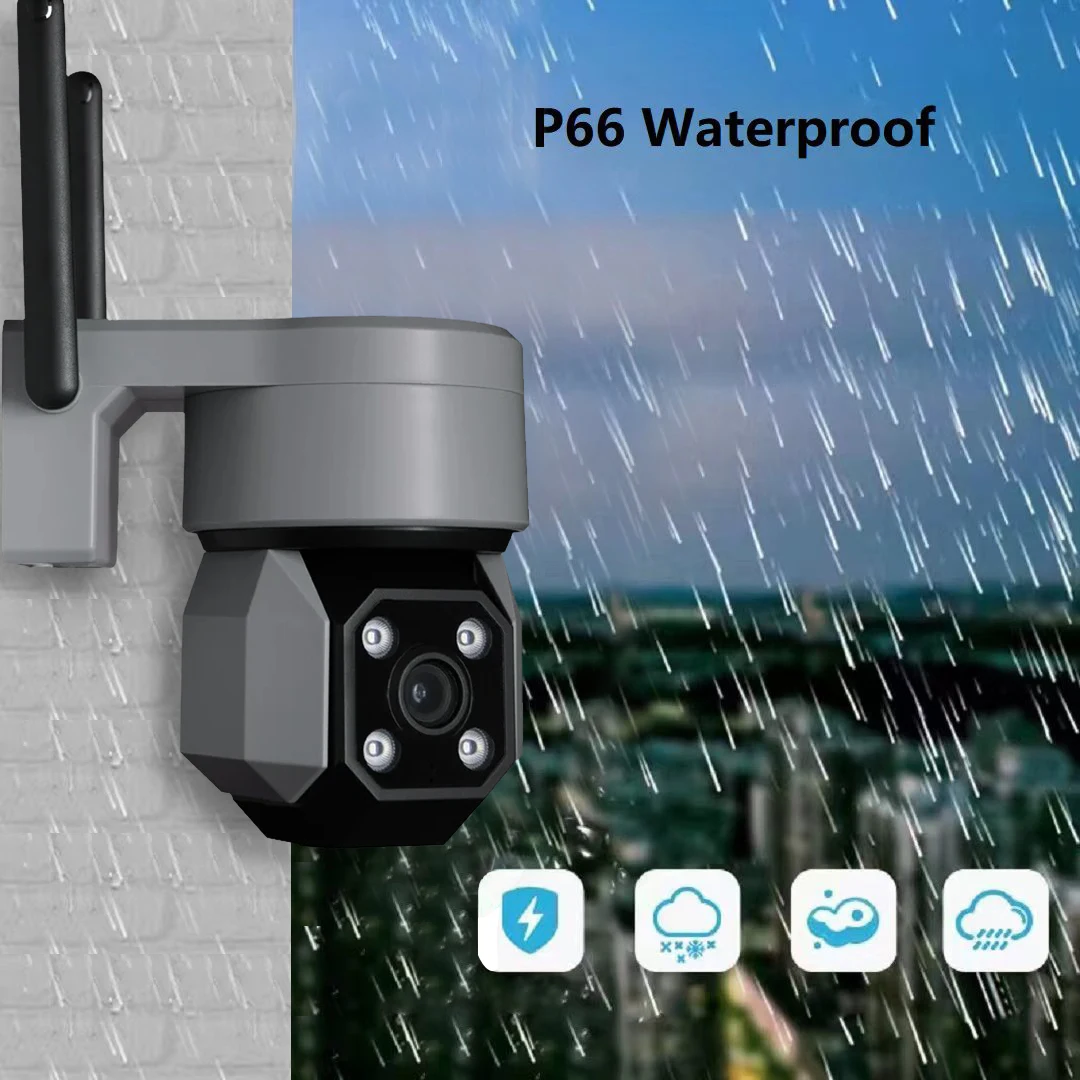 5MP Tuya Smart Life WiFi Surveillance PTZ camera Auto Tracking Ai Human Detection Color Night Vision Waterproof Home Security