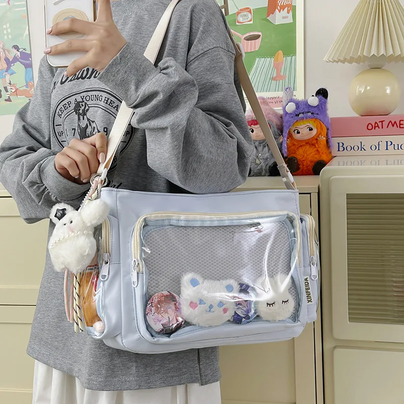 

Japanese Harajuku Girls Cute Sweet Ulzzang Ita Bag Fashion Jk Uniform Shoulder Bag Y2K Comic Exhibition Casual Crossbody Bag