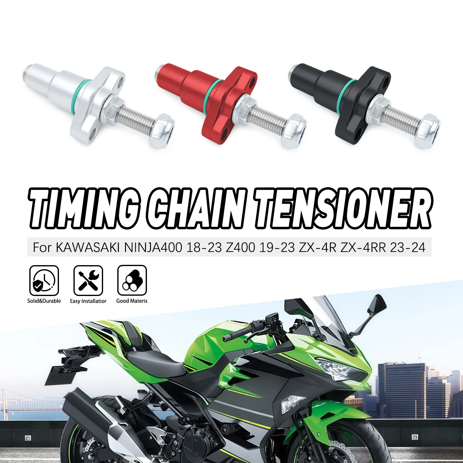 

For KAWASAKI NINJA400 2018-2023 Z400 2019-2023 ZX4R ZX-4RR 2023-2024 Motorcycle Black Manual Cam Timing Chain Tensioner Aluminum