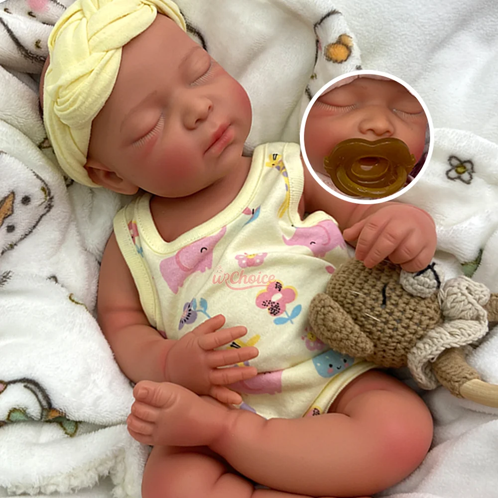 ตุ๊กตาซิลิโคนรีบอร์นแบบเต็มตัว ขนาด 17 นิ้ว ทำจากแพลตตินัม ทาสีเหมือนจริง กันน้ำ ท่าทางเหมือนเด็กทารกหญิงหลับ ปากเปิด