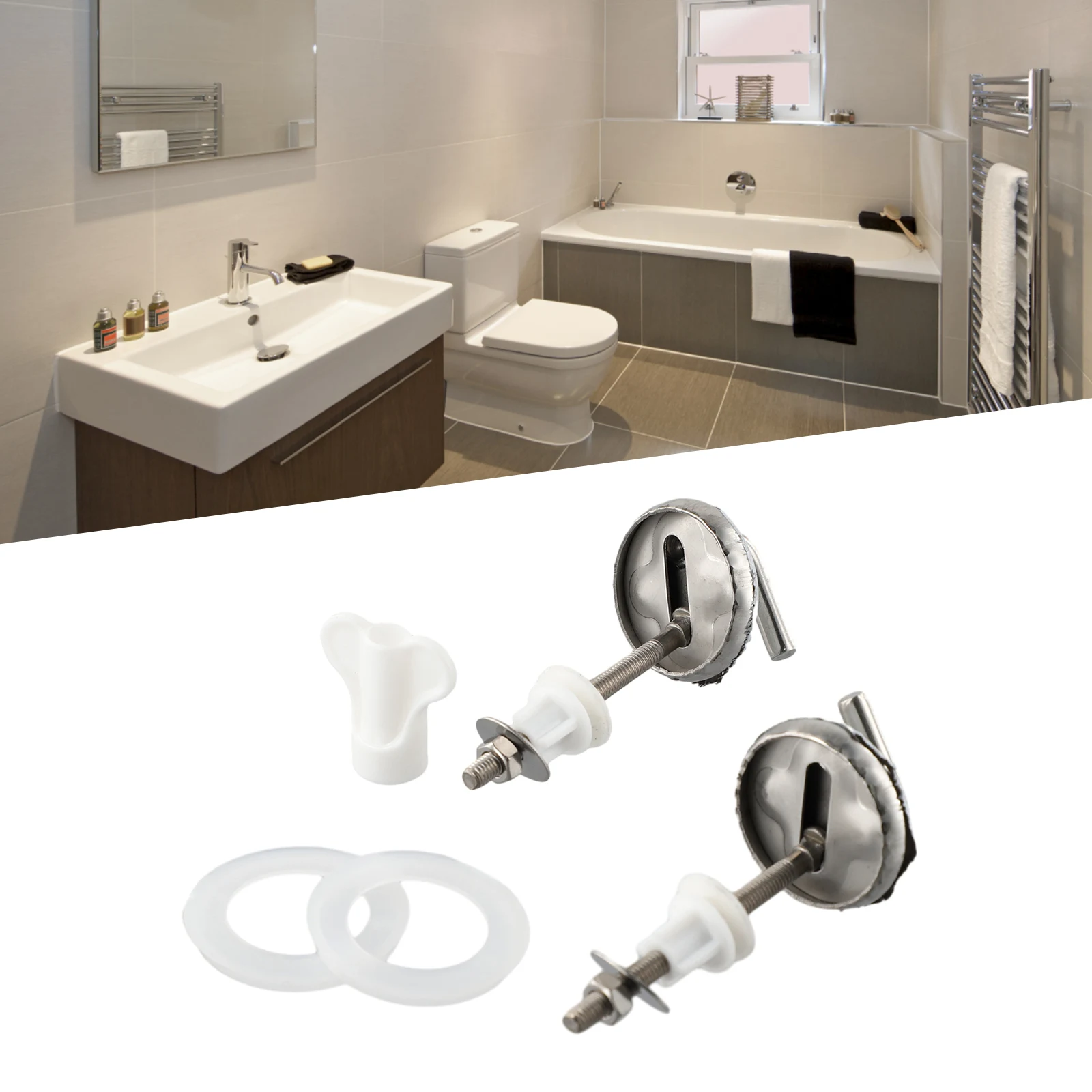Toilet Seat Mounting Hinges 2pcs Stainless Steel for Back to Wall Toilets Supporting Standard Installation Dimensions and Fit