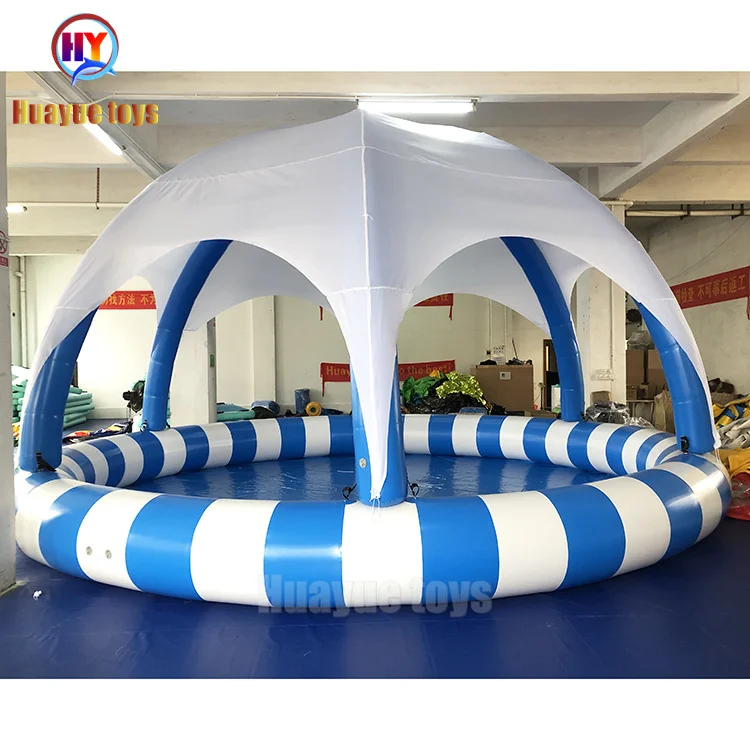 Large Inflatable Swimming Pool, 7.5m 0.6 mm PVC, Water Roller Ball Pool with Tent Cover, Commercial Inflatable Pool, Summer Play