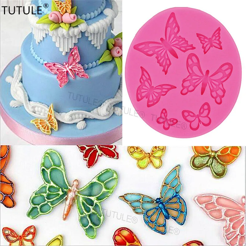 GJ-374 Butterfly Silicone Molds Flip Cake Molds Baking Tools Cake Decoration Chocolate Molds DIY Drip Molds