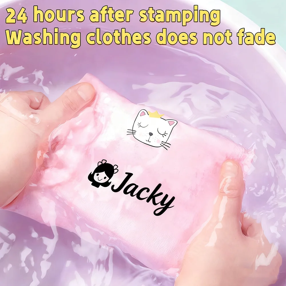 ختم الاسم المخصص للطلاب والأطفال مناسب لمنسوجات الملابس DIY وتخصيص الهدايا المقاومة للماء