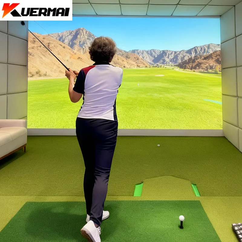 KUERMAI Interactive AR Golf Simulator with Infrared Touch Screen for Commercial Indoor Use