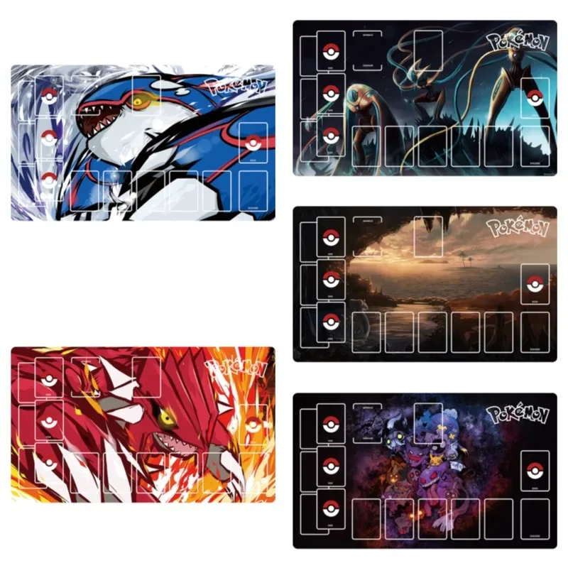 Anime Pokemon GAME PTCG Dedicated Card Playmat Battle Against Pikachu Charizard Gengar Kyurem Kyogre Gifts Toys 60*35*0.2cm