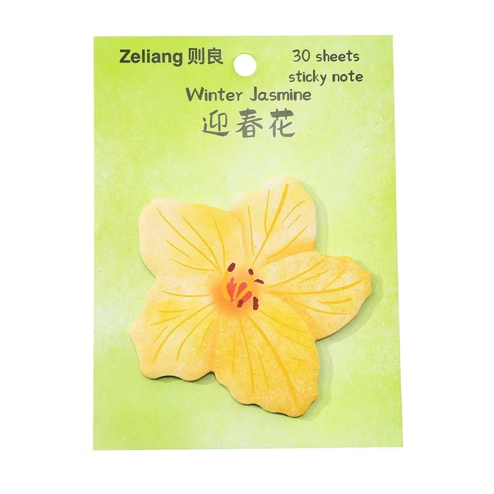 Office School Supplies Blooming Flowers Sticky Notes Cute Little Special Shaped Paper Can Be Pasted Memo Pad Papelería Kawaii