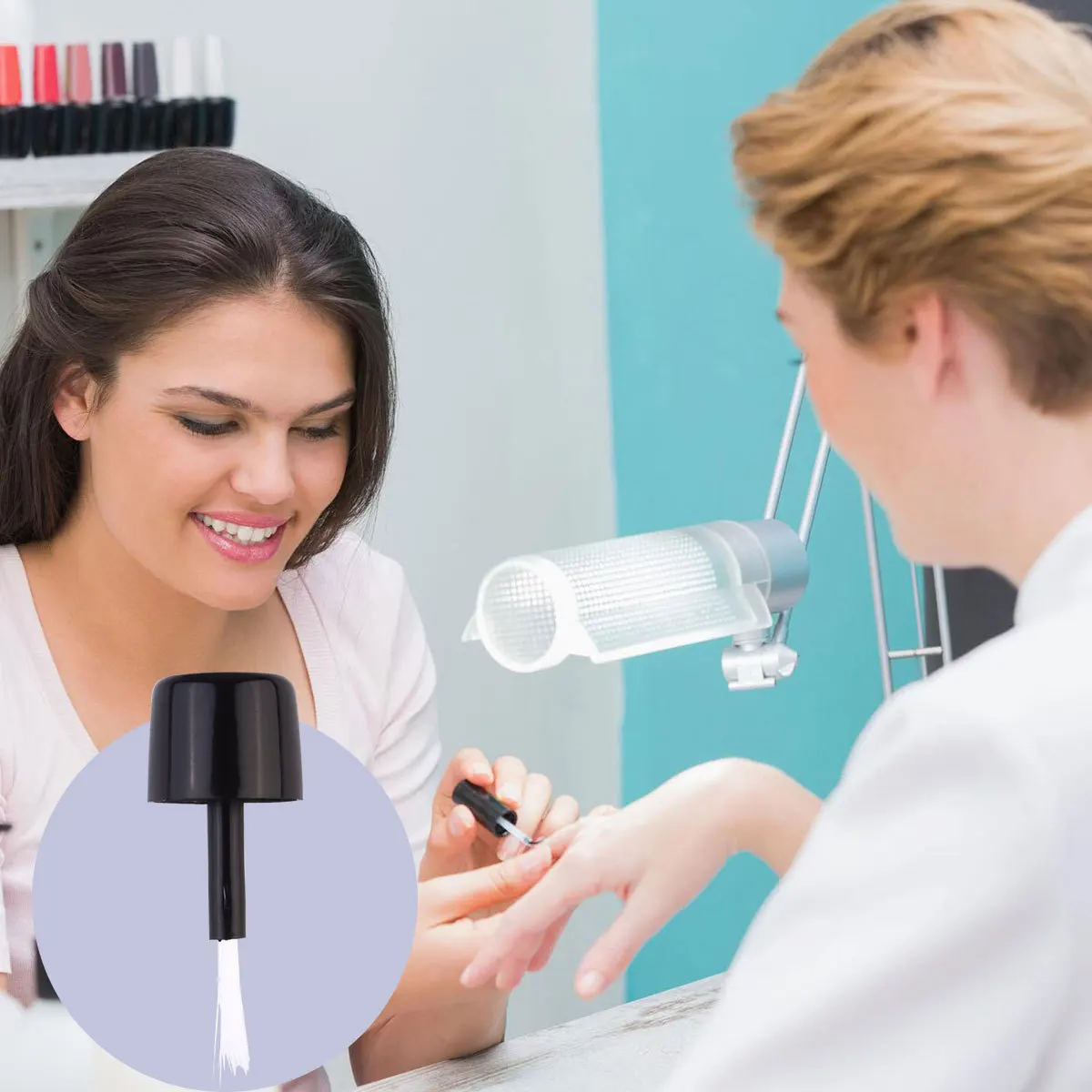 200 قطعة فرشاة أظافر مفيدة مادة النايلون الناعمة القابل للتصرف لعشاق الأظافر وعشاق DIY أسود أبيض فرشاة طلاء الأظافر القابل للتصرف