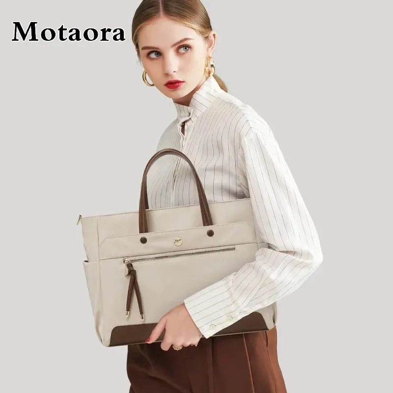 Borsa per laptop da donna di grande capacità Valigetta in nylon impermeabile a tracolla per borsa da lavoro per computer da 14 15 pollici MOTAORA