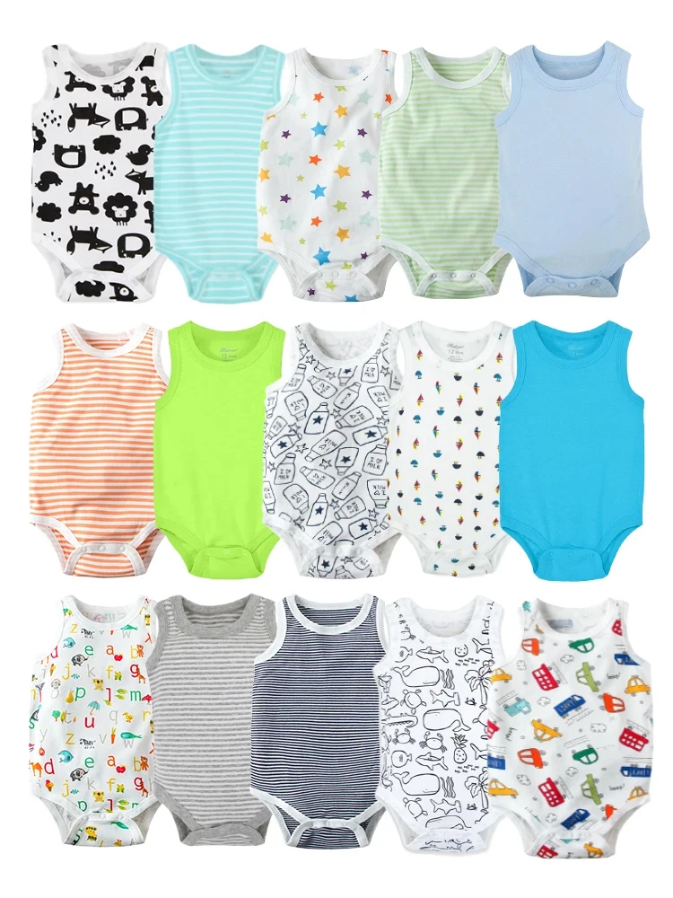 3pcs Random Baby Summer Triangle Jumpsuit with Bottom Layer Lingerie and Children Accessories