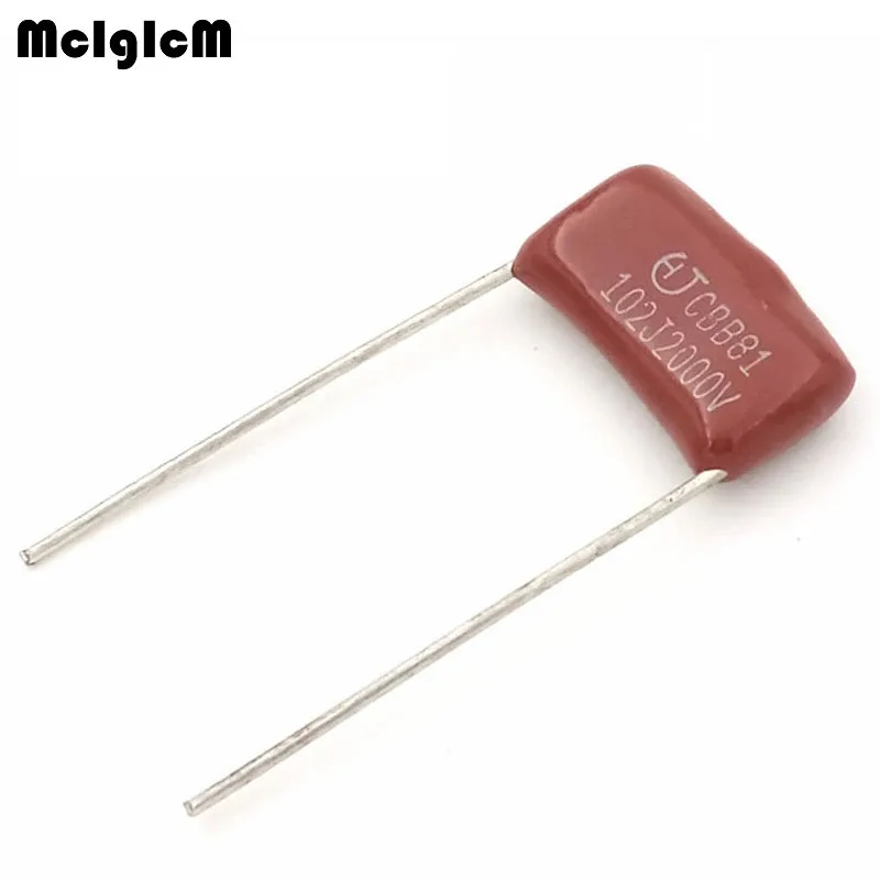 10ชิ้น102 1nF 2000V CBB ตัวเก็บประจุแบบฟิล์มโพรพิลีน PITCH 15มม. 102 1nF 2000V