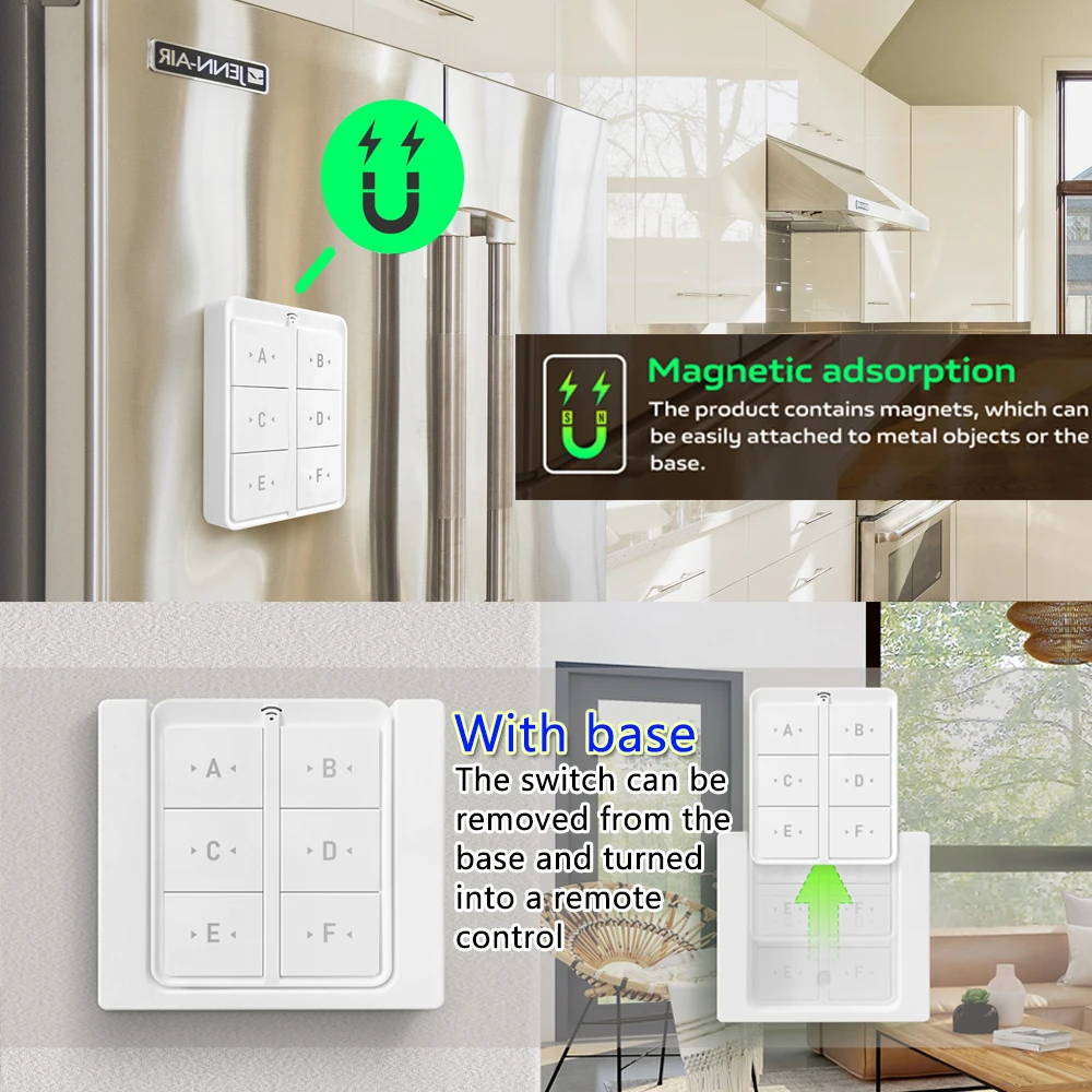 Tuya Wifi Mini Smart Light Switch 220V Interruptor 433Mhz 6gang Wall Panel interruttore a pulsante On Off ricevitore per elettrodomestico