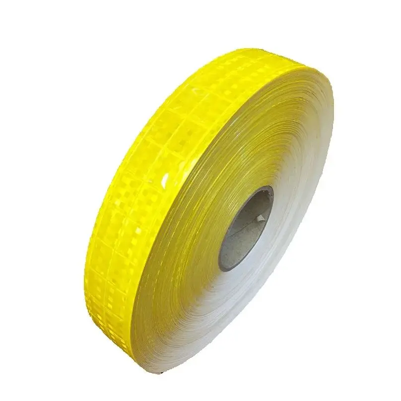 2 นิ้วสีเหลือง PVC เทปสะท้อนแสงแผนที่เสื้อผ้ากระเป๋ารองเท้าแถบสะท้อนแสงเย็บสําหรับเสื้อกั๊กความปลอดภัย