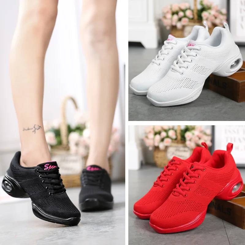 Chaussures de danse décontractées en toile pour femmes, baskets de jazz pour femmes, chaussures de salle de Rhpour salsa, bottes modernes pour filles, chaussures de sport pour femmes, chaussures hip hop pour dames