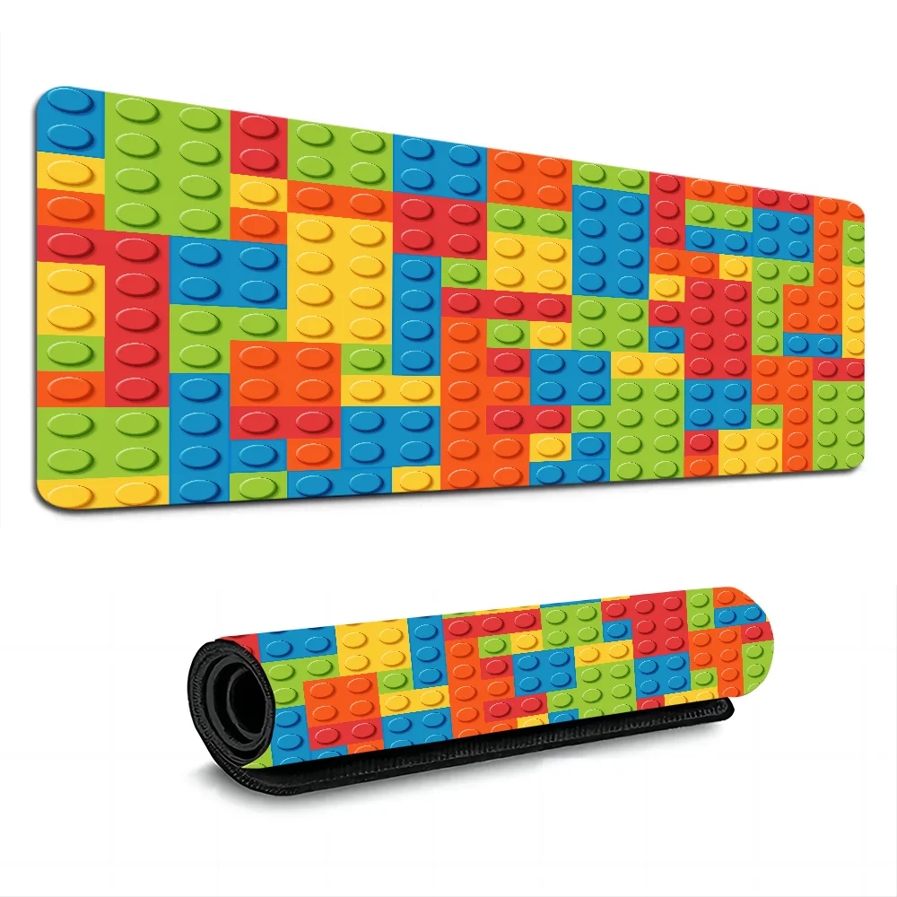 Colorful Geometric Building Blocks Toy Animation PC Gaming Mouse Pad Gamer Desk Mats Keyboard Mause Muismat For PC Mouse Carpet