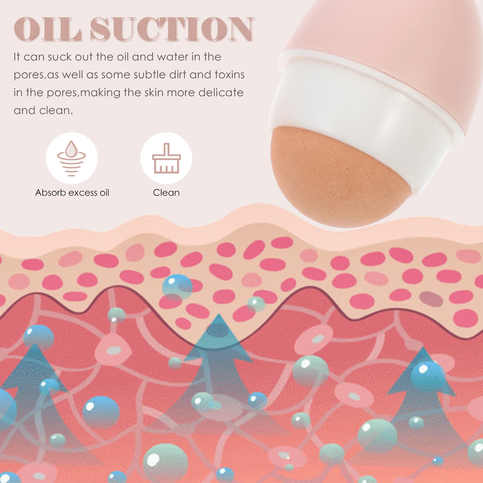 

Volcanic Stone Absorbing Ball Face Care Tool Face Cleaning Facial Deoiling Tool Oil Absorbing Rolling Ball Simple