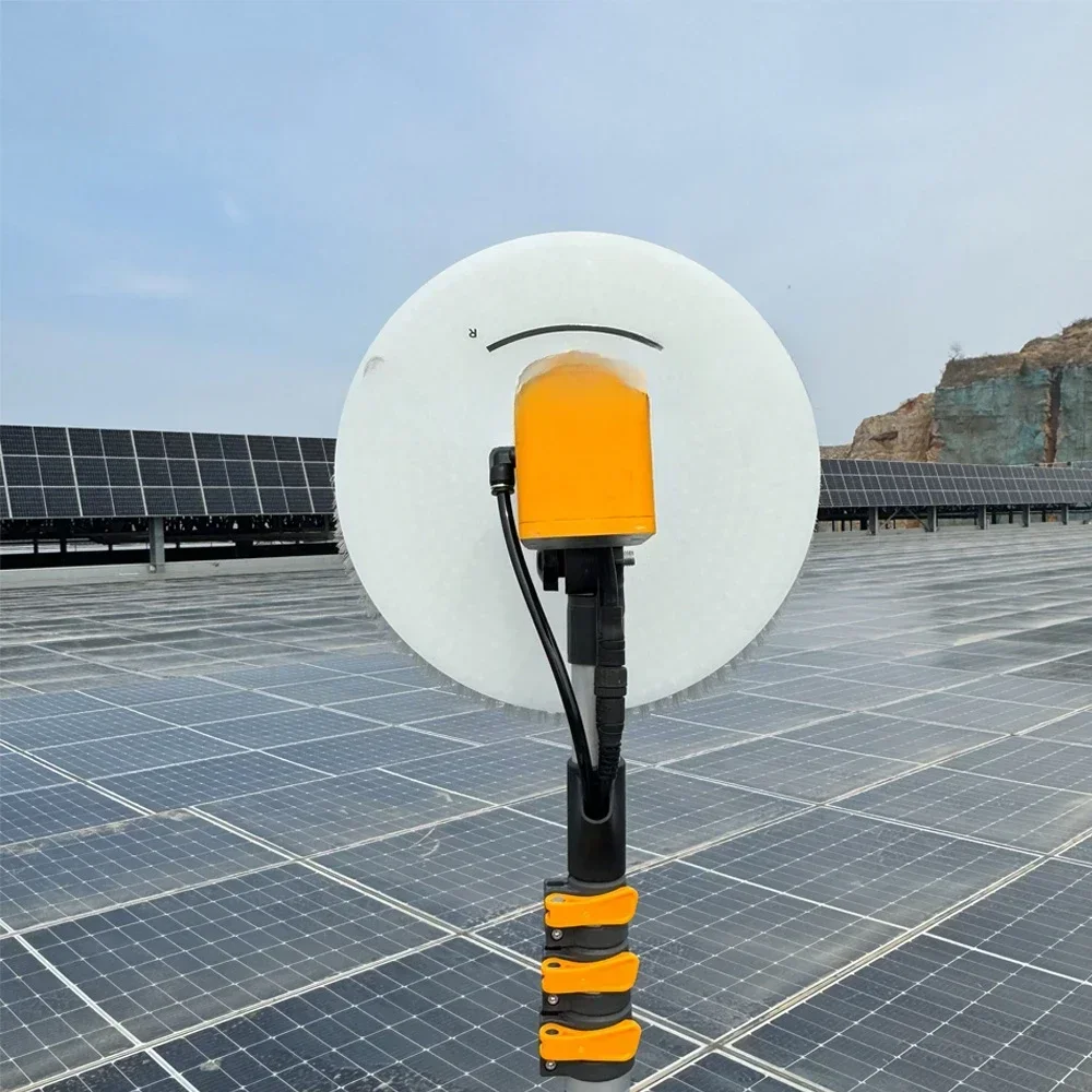 Electric Cleaning Brush Scrubber 3.5m 5.5m 7.5m Solar Panel Photovoltaic Single Head Rotating Brush Roof Cleaner