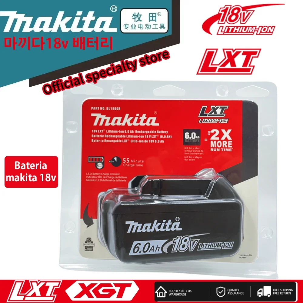 

100% Original Makita 18V 6.0Ah Rechargeable Battery ,For Makita BL1830B BL1840 BL1840B BL1850 BL1850B Power Tools Battery