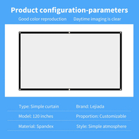 Home Office Projector Curtain 60 72 84 100 120 150 inch 16:9 Simple KTV Display Screen Household Bedroom Ornaments