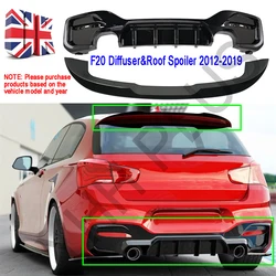 F20 F21 M135i M140i Rear Roof Spoiler&Rear Bumper Diffuser For BMW 1 Series 12-19 Accessories Auto Exterior Parts Glossy Black