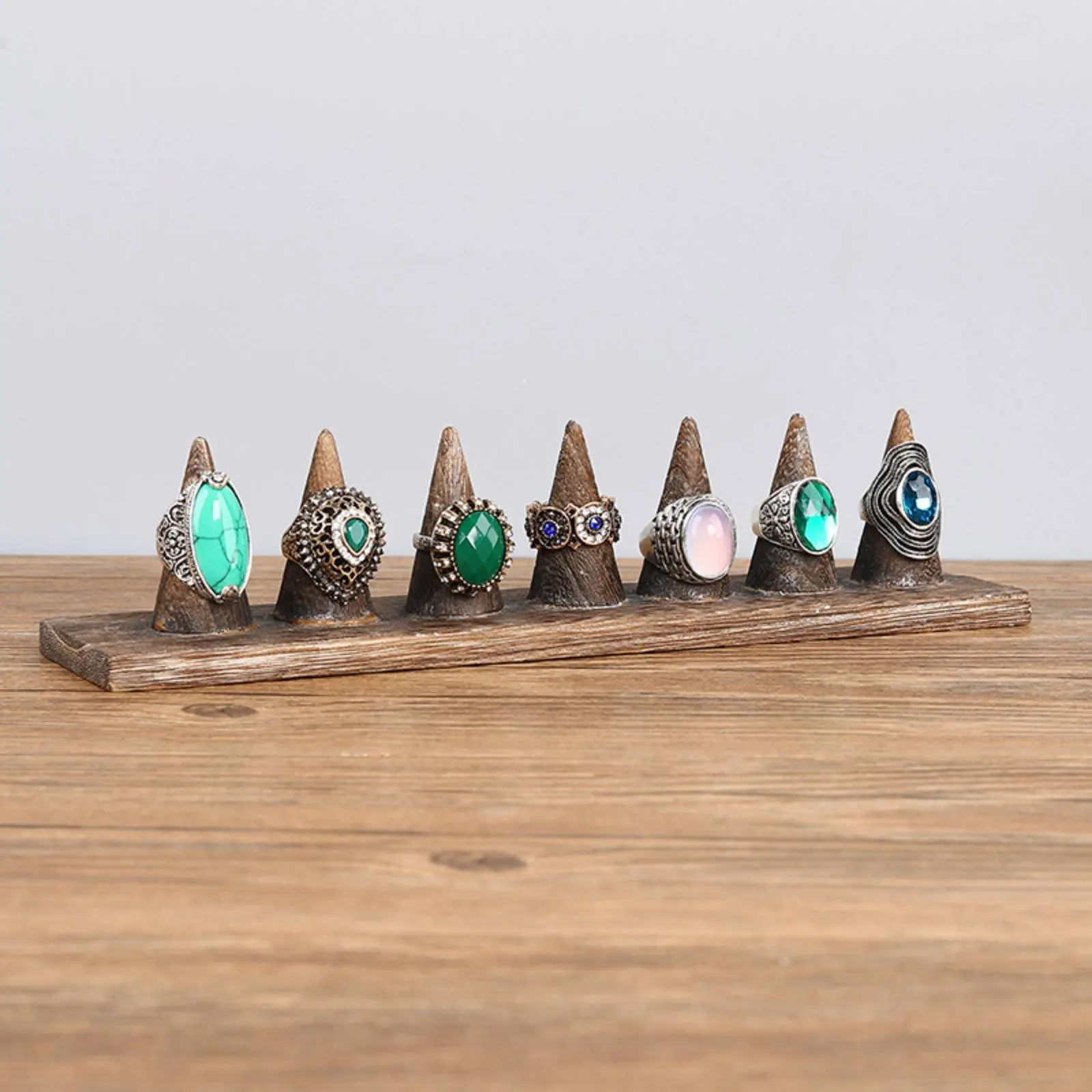 Wood Cone Band Holder Stand Hand-Finished Band Holder Cone Stand Space-Saving Stable Base for Craft Fair, Dressing Table