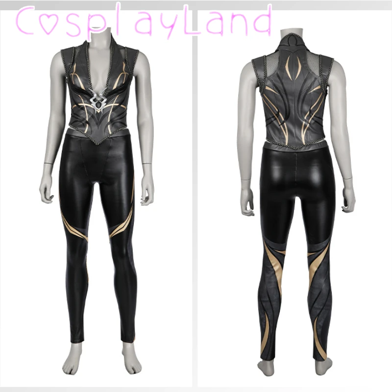 Black Shadowheart Cosplay Costume Sexy Female Baldur Suit Gate 3 Shadowheart Vest Pants Full Set Halloween Carnival Costume