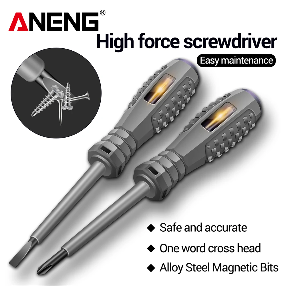 ANENG B04 Slotted/Phillips Screwdriver Neon Bulb Indicator   Non-Contact Insulated  Tester Electrician Pocket Detector Pen Tools