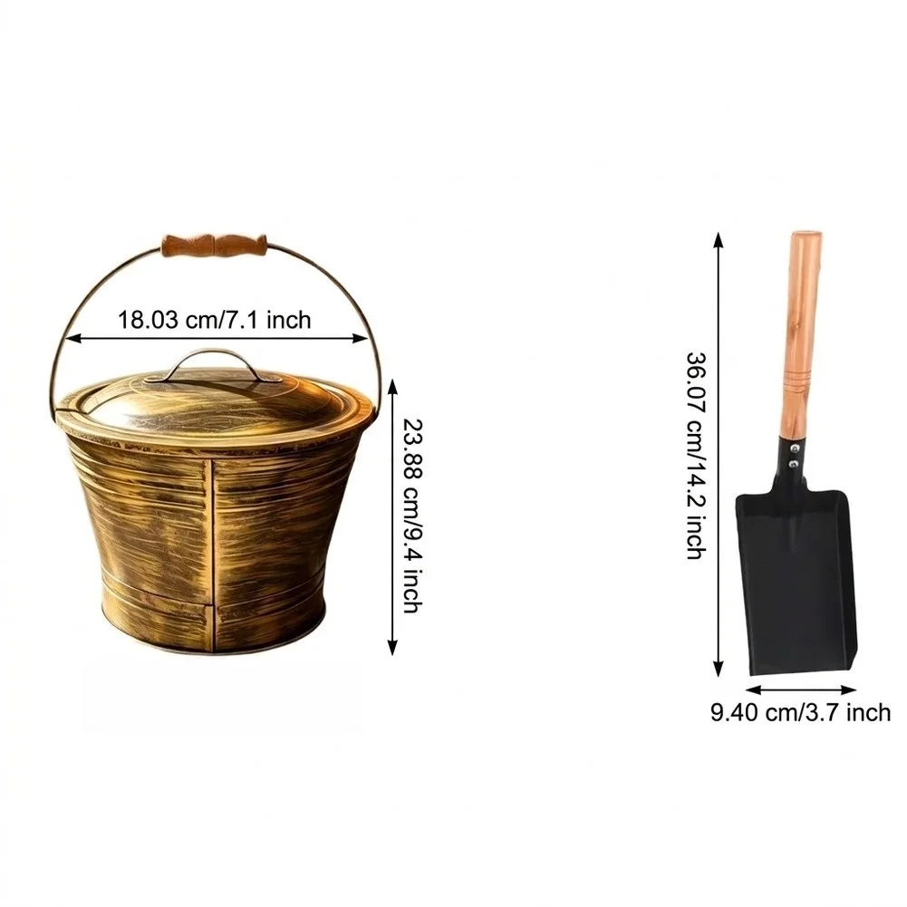 Fireplace Cleaning Tool Set With Shovel Brush And Bucket For Indoor Fire Outdoor Patio Fireplace Maintenance Hardware Accessory