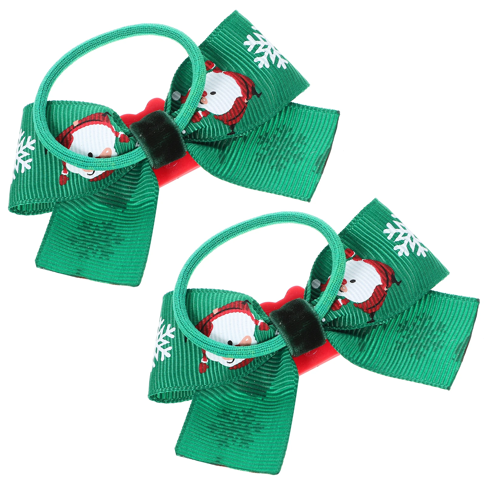 

2pcs Bow Ties Red Green Dots Kids Elastic Bands Girls Hair Accessories Christmas Party Scrunchie Xmas Gifts Hair Care Styling