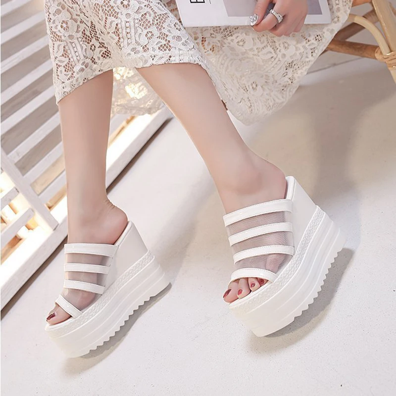 Wedge Sandals Women Summer Elegant High Platform Slippers Women Sandalias Mujer Solid High Heels Sandals 2025 Wedge Slippers
