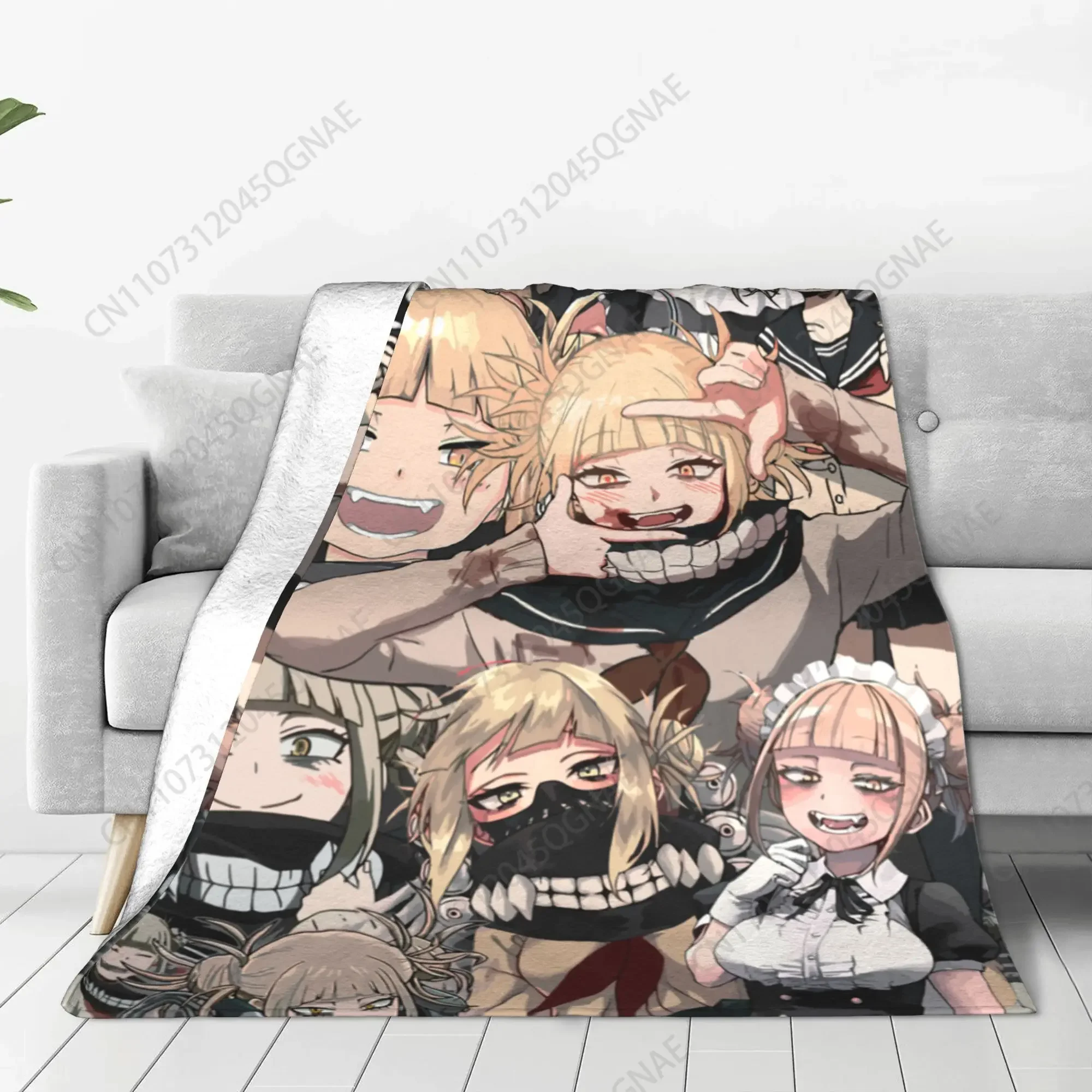Custom Himiko Toga Tribute Pattern Knitted Blanket Fleece Boku No My Hero Academia Manga Super Soft Throw Blankets Travel Bedspr