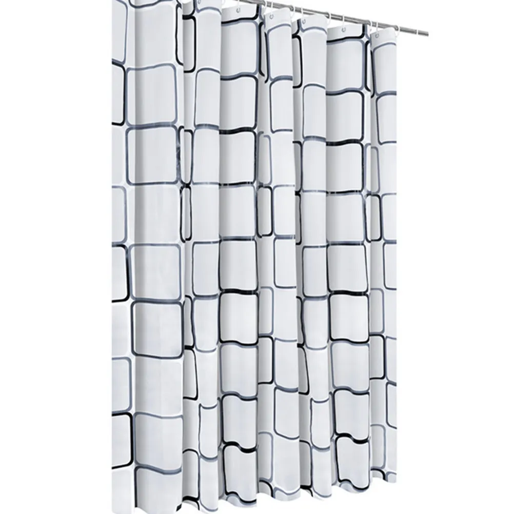 180 X200CM Grids Shower Curtain Bath Curtains for Bathroom Geometric Patterns Bathtub Checked Long Lasting