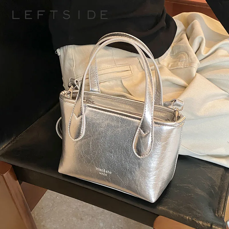 

Design Small Shoulder Bags for Women 2024 New Fashion Trend Designer Silver Crossbody Bag Female Lady Handbags and Purses