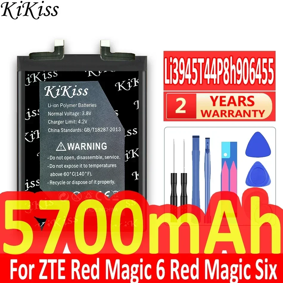 KiKiss Battery 5700mAh Li3945T44P8h906455 Battery For ZTE 906455 Nubia Red Magic 6 Magic6 Red Magic Six Mobile Phone Batteries