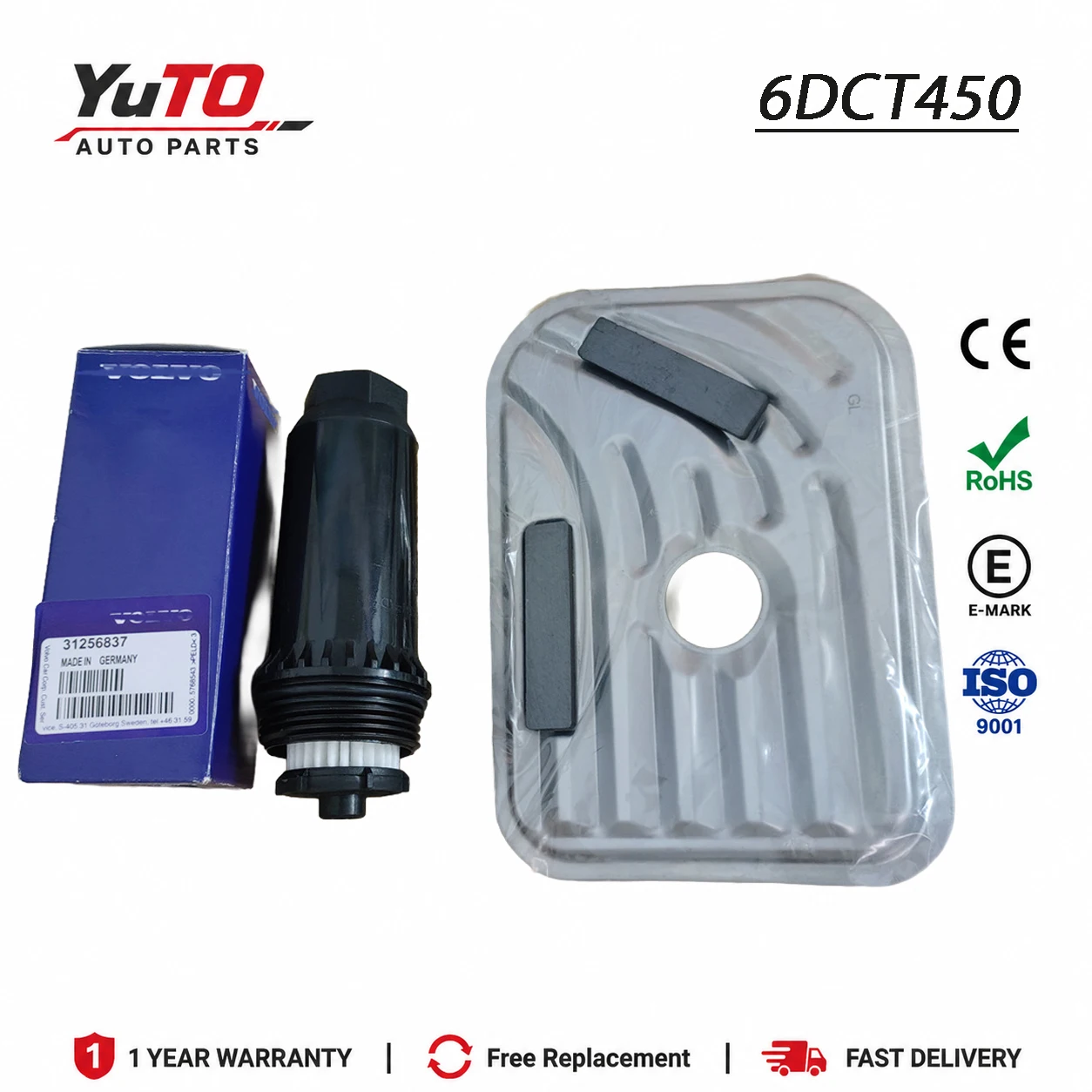 

60K Mile Service Kit 6DCT450MPS6 Inner Outer Transmission Filter 7M5R6C631AD For Ford Volvo Powershift 2007-2015 1589089 1564960