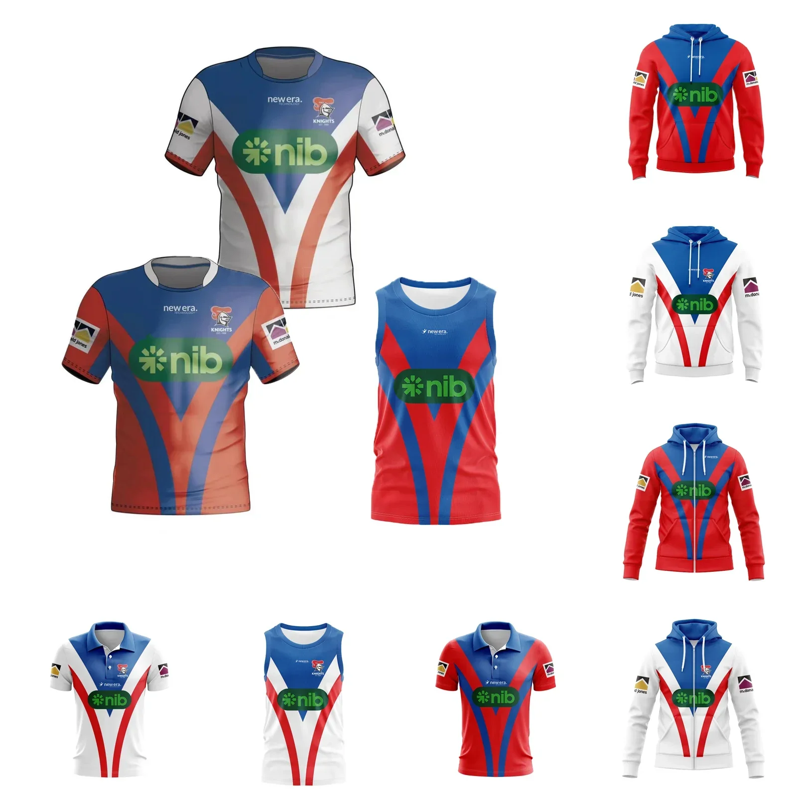 2024 Knights  Men's Home/Away Rugby Jersey Hoodie Rugby Vest Customize