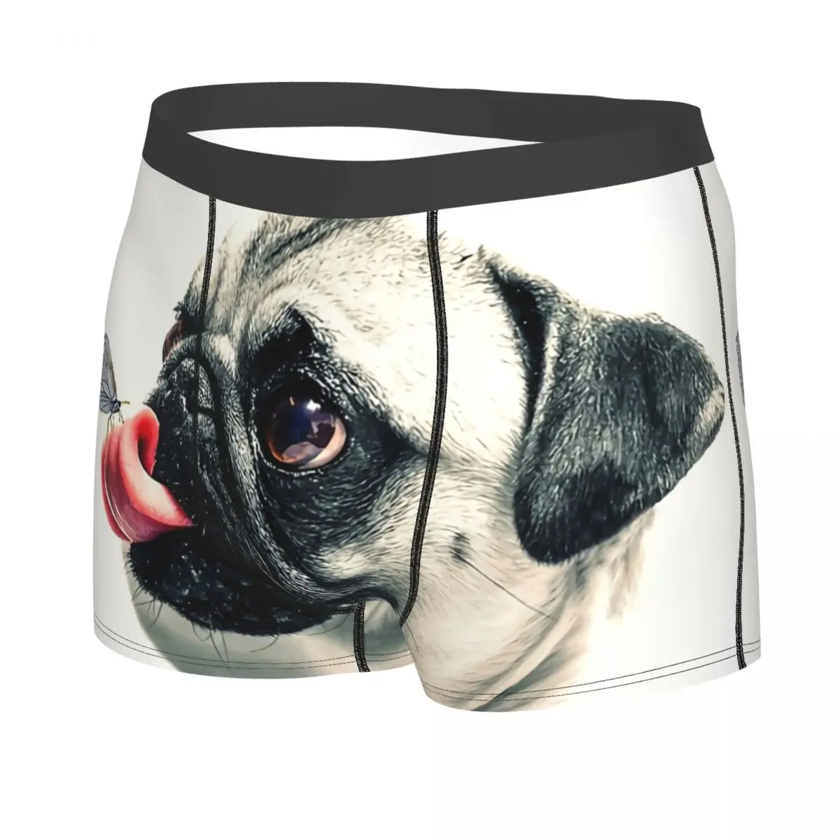 Pug Dog Butterfly Cute Hipster Man's Boxer Briefs Underpants Animal Highly Breathable Top Quality Birthday Gifts