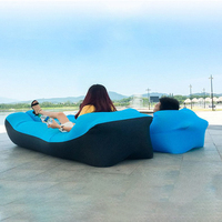 Inflatable Banana Bed Folding Sofa Pillow Beach Air Bed Portable Outdoor Camping Air Cushion Sleeping Bed With Pillow